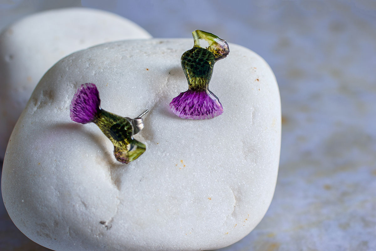 Thistle stud online earrings